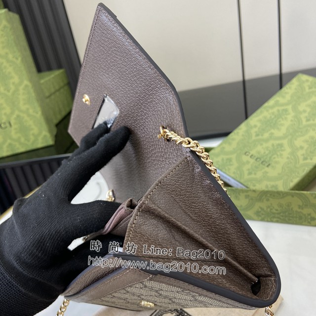 Gucci專櫃古馳最新款Ophidia系列斜挎鏈條包 jh2288型號：772309